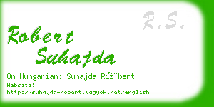 robert suhajda business card